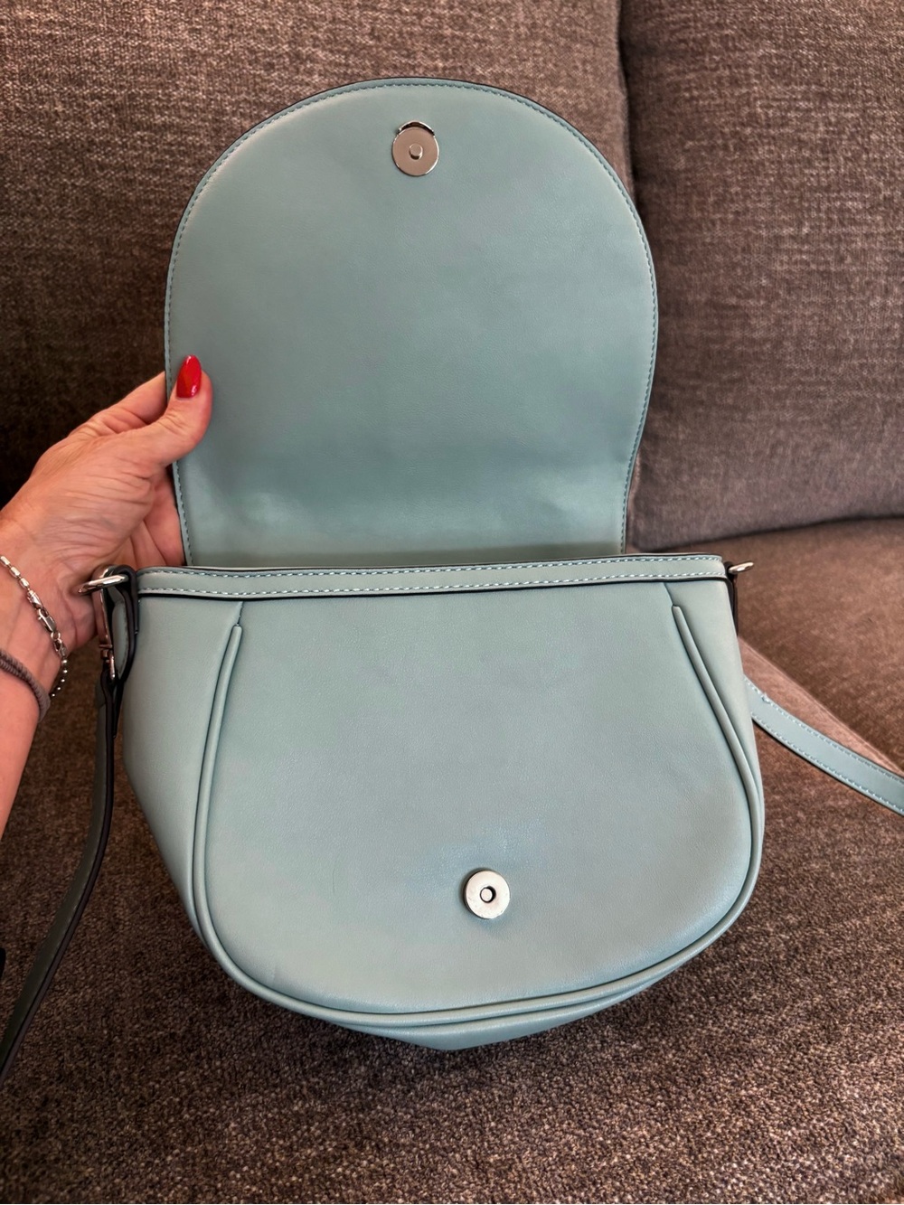Nine West Robin’s Egg Blue Saddle Crossbody Bag - Picture 6 of 16